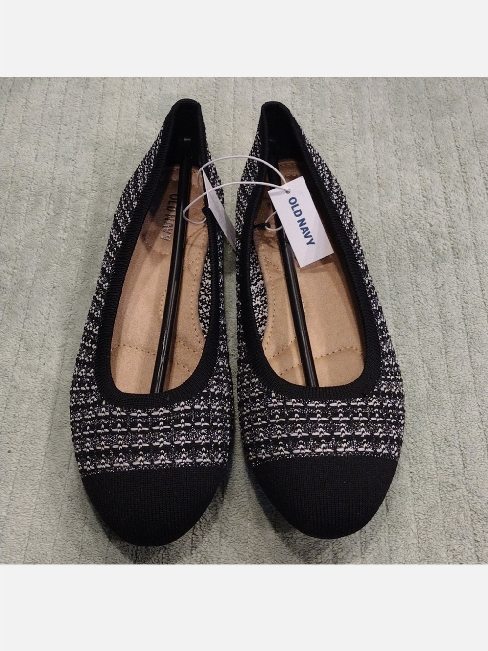 NWT Old Navy Knit Tweed Almond Toe Slip-On Ballet Flats